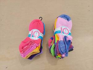 lot 3866 image: Girls No Show Ankle Socks 10 Pairs For Size 4-10 Various Colors