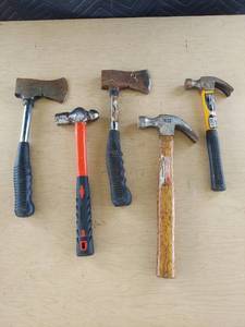 lot 3971 image: assorted hammers and hatchets