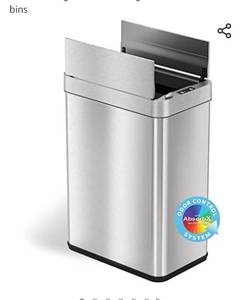 lot 71260 image: $$ iTouchless 13 Gallon Wings-Open Sensor Trash Can with AbsorbX Odor Filter and Pet-Proof Lid, Stainless Steel, Automatic Touchless Garbage Prevents Dogs & Cats Getting in kitchen-waste-bins,Retail $109.99