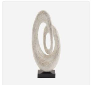 lot 71263 image: $$ Grayson Lane 30 In. x 12 In. Sculpture White Polystone Abstract,Retail $219.00