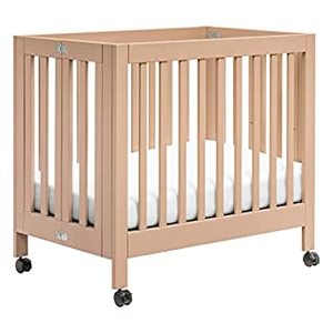 lot 71273 image: $$ Babyletto Origami Mini Portable Folding Crib with Wheels in Canyon, 2 Adjustable Mattress Positions, Greenguard Gold Certified (B09S3JJJCH),Retail $299.99