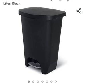 lot 71298 image: Glad 13 Gallon Trash Can  Plastic Kitchen Waste Bin with Odor Protection of Lid  Hands Free with Step On Foot Pedal and Garbage Bag Rings, 52 Liter, Black