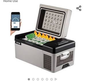 lot 71309 image: $$ Zone Portable Freezer with App Control(-4-68), Car Fridge with 1224v DC are10-240v AC for Travel, Camping and Home,Retail $208.99