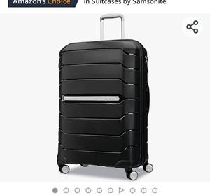 lot 71314 image: $$ Samsonite Freeform Hardside Expandable with Double Spinner Wheels, Black, Checked-Large 28-Inch,Retail $199.99