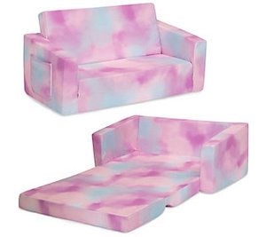 lot 71322 image: Delta Children Cozee Flip-Out Sofa - Pink Tie Dye