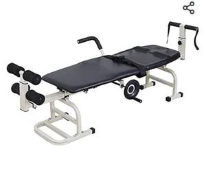 lot 71323 image: CALEPTONG Widened Traction Bed Cervical Traction Bed Folding Massage Bed, Back Strencher Lumbar Bed Relieve Cervical Lumbar Pain