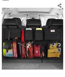 lot 71339 image: SURDOCA Car Trunk Organizer, 3rd Gen 7 Times Upgrade Super Capacity Car Organizer, Equipped with Robust Elastic Net & 3 Magic Stick Car Trunk Tidy Storage Bag with Lids, Space Saving Expert-Black