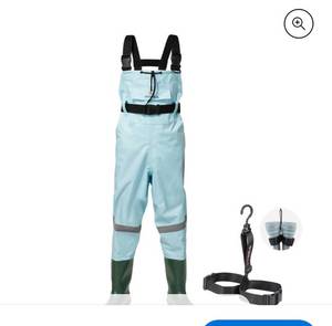 lot 71341 image: HISEA Kids Chest Waders Youth Fishing Waders for Toddler Children Waterproof Hunting Waders with Boots & Reflect Safety Band, Shoe size 3