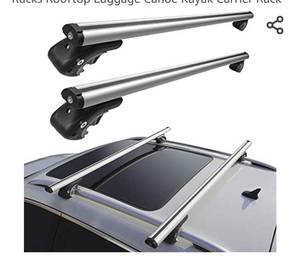 lot 71342 image: KYX Universal Roof Rack Cross Bars for Rasied Side Rails with Gap, 51.2 Aluminum Crossbars Cargo Racks Rooftop Luggage, Universal aluminum crossbar with key 48 and 55