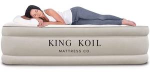 lot 1757 image: Luxury California King Air Mattress with Built-in Pump for Home, Camping & Guests (Retails $179.95)