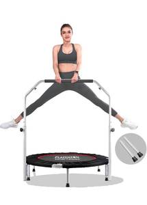 lot 1783 image: Plazenzon Rebounder Mini Trampoline for Adults Fitness, Foldable Exercise Trampoline,Indoor Trampoline with Handle0 inch Small Trampoline