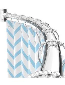 lot 1784 image: PrettyHome Adjustable Arched Curved Shower Curtain Rod Rustproof Expandable Aluminum Metal Shower Rod 38-72 Inches Telescoping Design Exquisite Customizable.