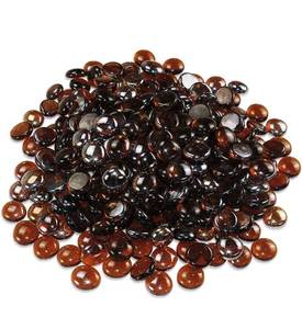 lot 1794 image: Uniflasy Amber Luster Fire Glass Beads for Outdoors and Indoors Firepit, 12 Inch Copper Fire Pit Glass Rock. Copper