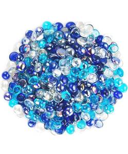 lot 1795 image: Uniflasy Blended Fire Glass Rocks Beads for Outdoors and Indoors Propane Firepit.