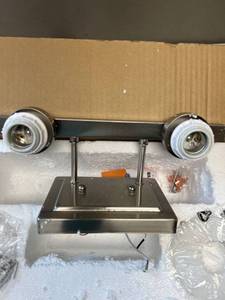 lot 1796 image: two light vanity light brushed nickel
