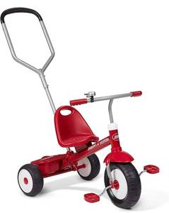 lot 1812 image: Radio Flyer Deluxe Steer & Stroll Ride on Trike, Ages 2-5 Tricycle