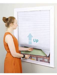lot 1813 image: Easy Up & Down Pleated Window Shades,Temporary Window Blinds,36in x 64in (Fits Window 18-36) , 6pcs-Pack, Light Filtering ,Operating with Pull Cord , Easy Trimming and Installing