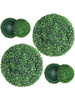 lot 1814 image: Artificial boxwood decorative balls set a four half balls