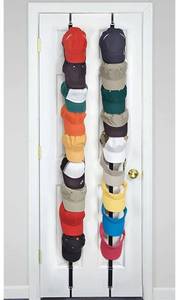 lot 1817 image: Perfect Curve CapRack18 Over-The-Door Hat Rack and Organizer  Baseball Cap Rack  Hat Rack Stand Over The Door Hat Rack  Holds Up To 18 Caps 