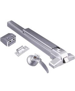 lot 1835 image: COOLOUS Controls Push Bar Panic Exit Device Aluminum, with Exterior Lever Trim (Aluminum)