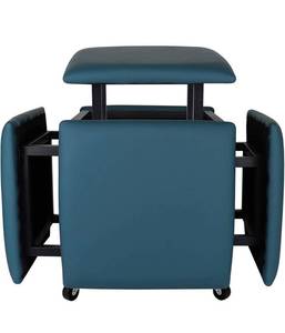 lot 1836 image: LUGSHIREE 5 in 1 Nesting Ottoman Cube Chair, Stackable Stools, Leather Square Ottoman. Retails $179