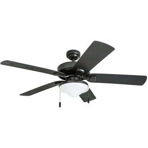 lot 1839 image: Honeywell Belmar 52 Bronze IndoorOutdoor LED Ceiling Fan. Retails $141