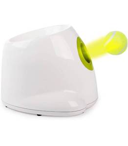 lot 1843 image: ALL FOR PAWS Hyperfetch Ultimate Throwing Toy Interactive Automatic Ball Launcher Dog Toy, Tennis Ball Throwing Machine Retails $ 133