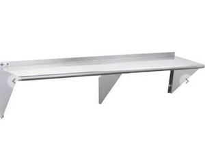 lot 1855 image: Profeeshaw Stainless Steel Shelf Wall Mounted 18X72 NSF Certified Commercial Metal Shelving with Back Splash and 3 Brackets. Retails $146