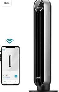 lot 1906 image: Dreo Nomad One S Smart WiFi Tower Fan with Remote, Alexa Fan,Silver,36inch,DR-HTF007S-Vine