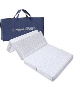 lot 1914 image: Waterproof Crib Mattress Topper 3.5 and Baby Toddler Bed Mattress, Non-Slip Bamboo Surface Folding Mattress with Washable and Breathable Removable Cover. Retails $75