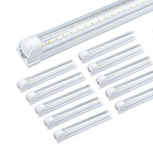 lot 1938 image: 5ft LED Shop Light Fixture, Linkable 6000K Daylight White Tube Light, High Output, Double Sided V Shape T8 Integrated 5 Foot Led. 10-Pack. Retails $129