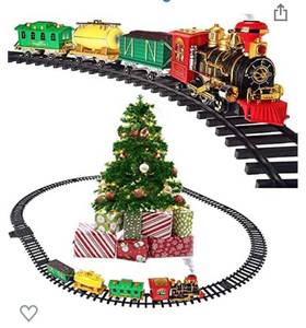 lot 1946 image: Prextex Christmas Train Set- Around The Christmas Tree with Real Smoke, Music & Lights