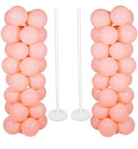 lot 1960 image: 2 Sets Thicken Adjustable Balloon Column Stand Kit Base and Pole Balloon Tower Decorations