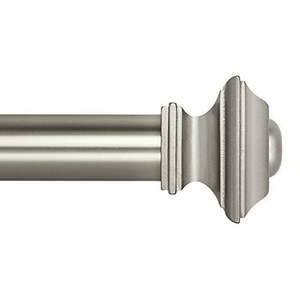 lot 1962 image: set of 2. Ivilon Drapery Treatment Window Curtain Rod - Square Design 1 18 Rod. 28 to 48 Inch. Satin Nickel