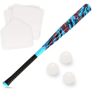 lot 1963 image: Ortiz34 Grand Slam Set- Graffiti Plastic Bat, 3 Balls, 4 Throw Down Bases