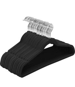lot 1973 image: Utopia Home Premium Velvet Hangers 50 Pack - Non-Slip & Durable Clothes Hangers - Black Hangers