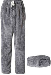 lot 1991 image: Cromoncent Men��s Plush Warm Pajama Pants with Pockets size XL