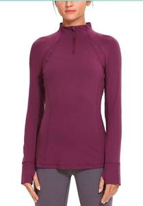 lot 1994 image: CRZ YOGA Womens Long Sleeve Quarter-Zip Pullover Slim Fit Athletic Yoga Tops Workout Running Shirts with Thumbholes