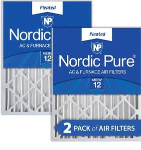 lot 1998 image: Nordic Pure 20x24x4 MERV 12 Pleated AC Furnace Air Filters 2 Pack