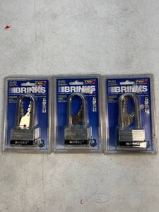 lot 2010 image: 3 Brinks Laminated Steel Padlocks w Keys