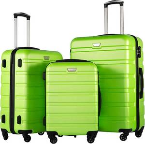 lot 46089 image: COOLIFE Luggage 3 Piece Set Suitcase Spinner Hardshell Lightweight TSA Lock (4 Piece Set)