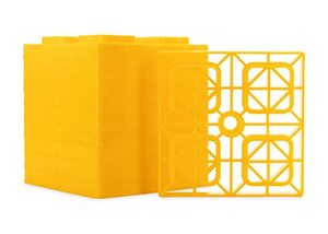 lot 49169 image: Camco Heavy-Duty Leveling Blocks Compatible with Single Wheels, Double Wheels, Hydraulic Jacks, Tongue Jacks and More, Yellow  (10 Pack)  (44510)