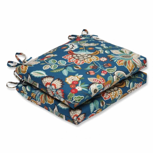 lot 49182 image: Pillow Perfect Outdoor Indoor Telfair Peacock Squared Corners Seat Cushion (Set of 2)