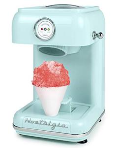 lot 49204 image: Nostalgia CLSC1AQ Classic Retro Single Countertop Snow Cone Maker Stainless Steel Blades, Aqua (USED--SOLD AS IS)