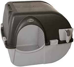 lot 49221 image: Omega Paw Self-Cleaning Litter Box, Large, Green and Beige