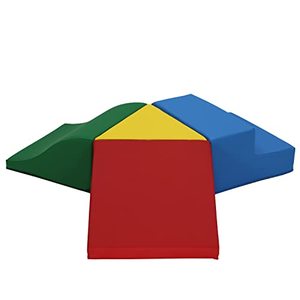 lot 49231 image: FDP SoftScape Toddler Playtime Junction 360 Climber, Indoor Active Play Structure for Toddlers and Kids Safe Soft Foam for Crawling, Climbing and Sliding (4-Piece) - Assorted, 13799-AS