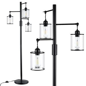 lot 49242 image: LOINTAIN Floor Lamp,3 Lights Industrial Floor Lamp, 64.2 Height, with On Off Pedal Switch, Sturdy Base Tall Standing Lamp