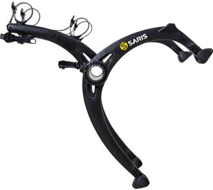 lot 49912 image: Saris Bike Racks, Bones EX Car Trunk Bicycle Rack Carrier, Mounts 2 Bikes, Black   (Retails $229)