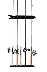 lot 49918 image: Old Cedar Outfitters Modular Wall Rack for Fishing Rod Storage, Holds up to 8 Fishing Rods, Black Finish, 8 Capacity (SBMWR-008)