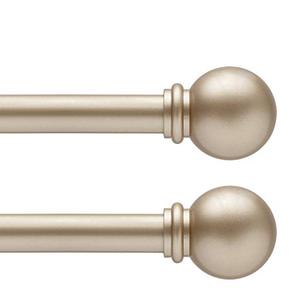 lot 49920 image: Kenney Chelsea 58 Standard Decorative Window Curtain Rod, Gold  (28-48 inches) (2 Pack)